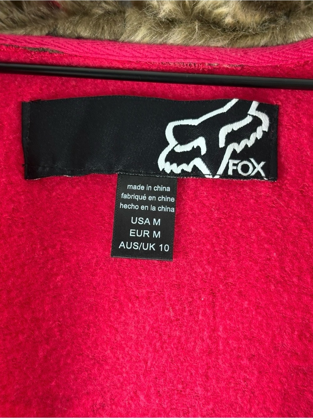 Fox Racing Women’s Vintage Y2K Hot Pink Zip-up Soft Faux-fur Lined Hood Retro - Picture 10 of 13